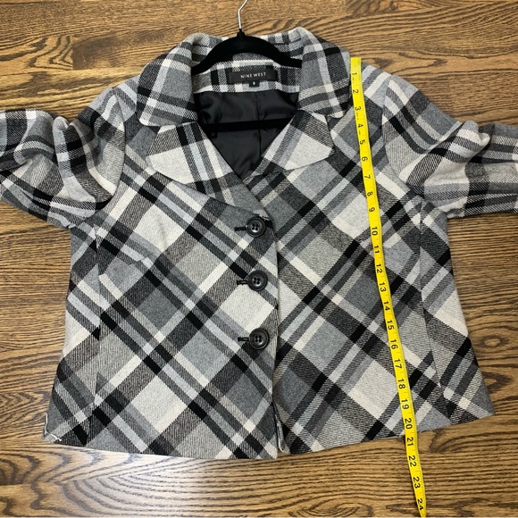 Nine West Plaid Grey Coat - Picture 6 of 7